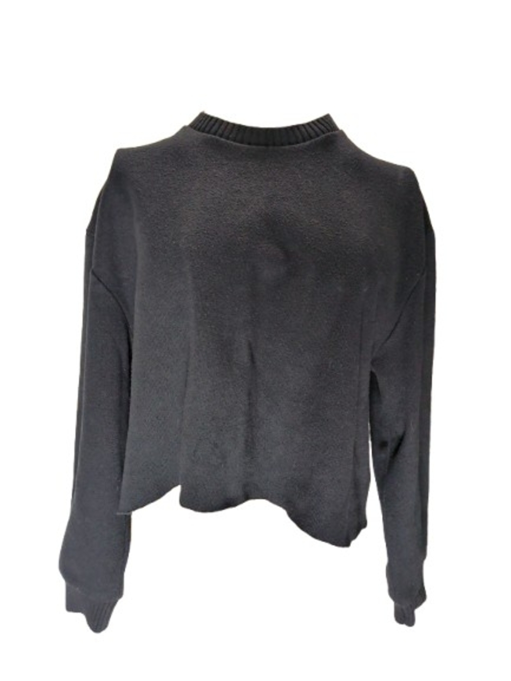 ZARA Black Cropped Long Sleeve Sweater Top Size M